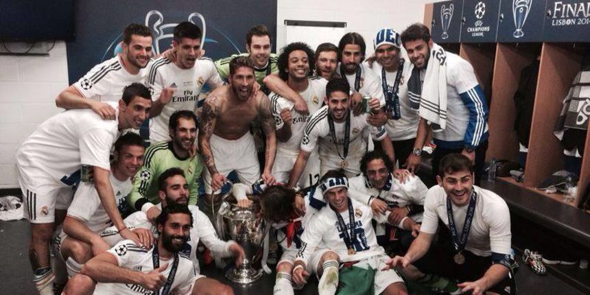 Nogometaši Real Madrida s peharom Lige prvaka, foto: facebook.com Nogometaši Real Madrida s peharom Lige prvaka, foto: facebook.com