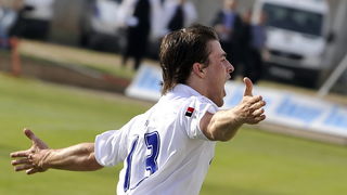 Sibenik, 050510.
Stadion Subicevac, Sibenik.
Druga utakmica finala Hrvatskog nogometnog Kupa.
Sibenik – Hajduk.
Ante Vukusic strijelac za 1:0.
Foto: Josko Ponos / CROPIX