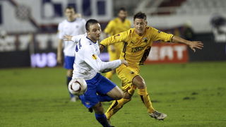 Split 011210. 
Stadion HNK Hajduka u Poljudu    
 UEFA Europska liga utakmica HNK Hajduk – FC AEK .
Na fotografiji:  Goran Jozinovic.
Foto: Vladimir Dugandzic / CROPIX