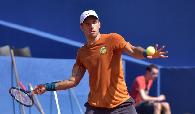 Trening Borne Ćorića uoči Davis Cup meča između Hrvatske i SAD-a