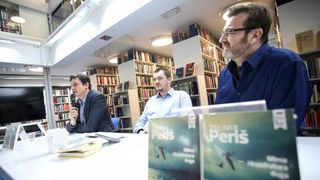 Zagreb – U knjiznici Bogdan Ogrizovic odrzana je promocija novog romana iz biblioteke Balkan Noir: Mima i kvadratura duga, Zelimir Peris. Photo: Petar Glebov/PIXSELL