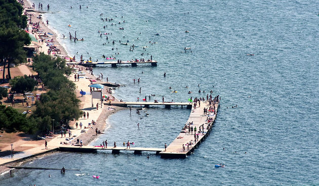 Zadar – Zračne snimke – Plaža Borik, Daske (foto: Marin Gospić)