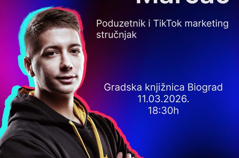 Dario Marčac, Tik-Tok stručnjak za marketing gostuje u biogradskoj knjižnici