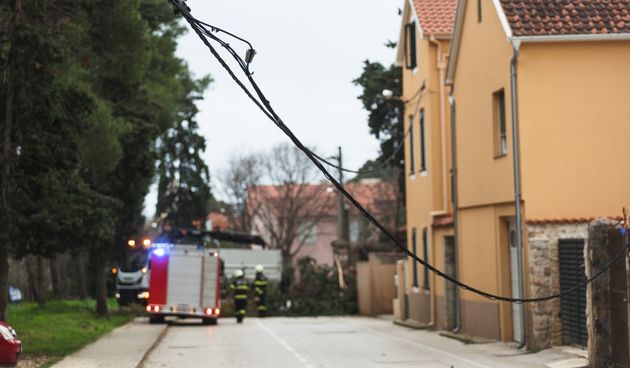 Olujno jugo oborilo stablo i električni stup