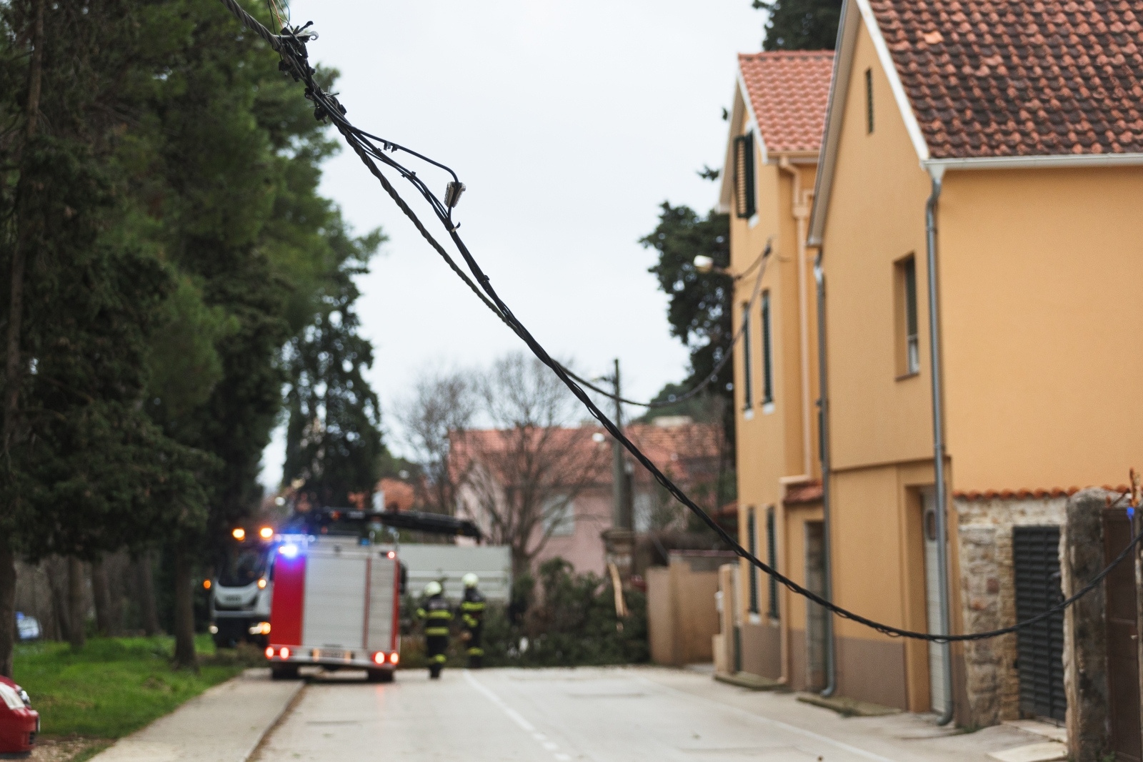 Olujno jugo oborilo stablo i električni stup