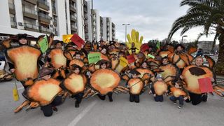 Karnevalska povorka okupila se na parkiralistu kod ‘Ljepotice’ a potom je krenula prema sredisnjem gradskom Trgu. Photo: Dino Stanin/PIXSELL