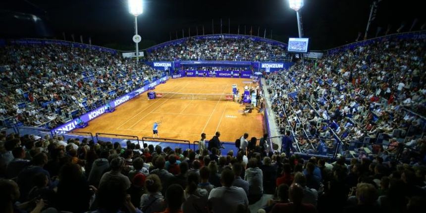 Agassi, Ferrero i Ivanišević odigrali egizibiciju u Umagu. Photo: Slavko Midzor/PIXSELL Agassi, Ferrero i Ivanišević odigrali egizibiciju u Umagu. Photo: Slavko Midzor/PIXSELL