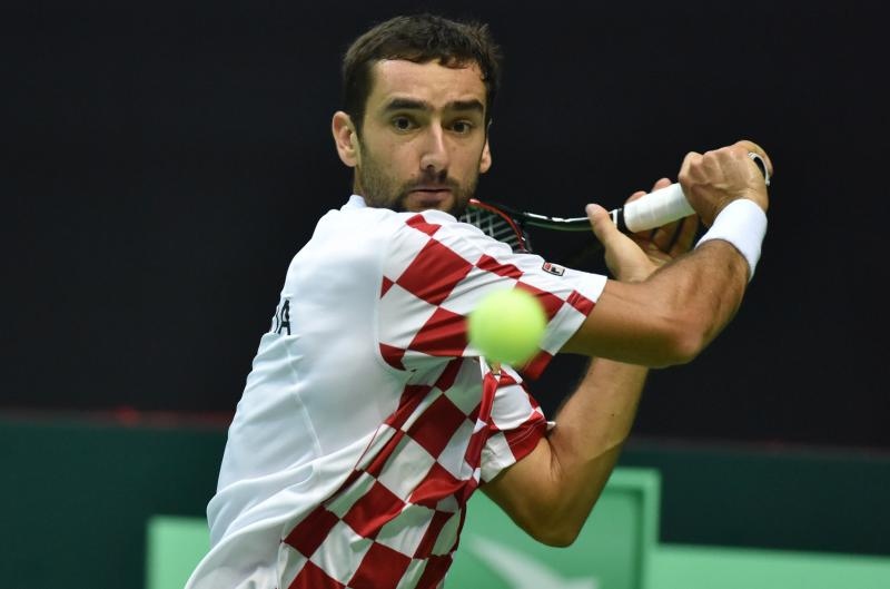 Polufinale Davis Cupa, Hrvatska – Francuska, 2. meč, Marin Čilić – Lucas Pouille. Photo: Hrvoje Jelavić/PIXSELL Polufinale Davis Cupa, Hrvatska – Francuska, 2. meč, Marin Čilić – Lucas Pouille. Photo: Hrvoje Jelavić/PIXSELL