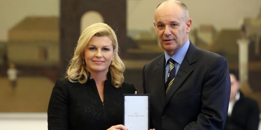 Predsjednica Kolinda Grabar-Kitarovic i Edo Fantela.