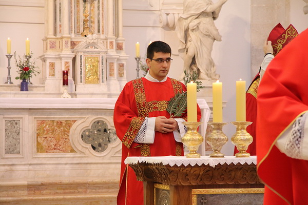 Cvjetnica 20. ožujka 2016: Nakon blagoslova maslinovih grančica, nadbisku Želimir Puljić predvodio je procesiju do katedrale sv. Stošije gdje je služio misno slavlje na kojem se pjevala Muka našeg Gospodina Cvjetnica 20. ožujka 2016: Nakon blagoslova maslinovih grančica, nadbisku Želimir Puljić predvodio je procesiju do katedrale sv. Stošije gdje je služio misno slavlje na kojem se pjevala Muka našeg Gospodina