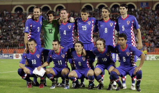 Minsk, 120809.
Stadion Dinamo Minsk
Kvalifikacijska nogometna utakmica za Svjetsko nogometno prvenstvo 2010. Bjelorusija – Hrvatska.
Na fotografiji: momcad Hrvatske.
Foto : Jakov Prkic / Cropix