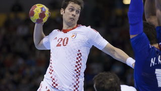 Zaragoza, Spanjolska, 230113.
Gradska dvorana Principe Felipe.
Svjetsko prvenstvo u rukometu za muskarce Spanjolska 2013.
Utakmica cetvrtfinala izmedju reprezentacija Hrvatske i Francuske.
Na fotografiji: Damir Bicanic.
Foto: Ante Cizmic / CROPIX