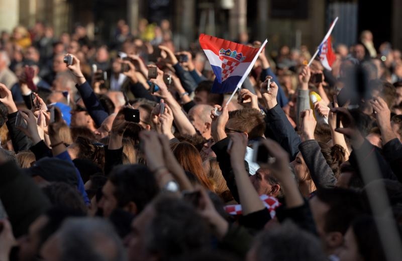 Brončani kauboji svečano dočekani na Trgu bana Josipa Jelačića. Foto: Goran Stanzl/PIXSELL
