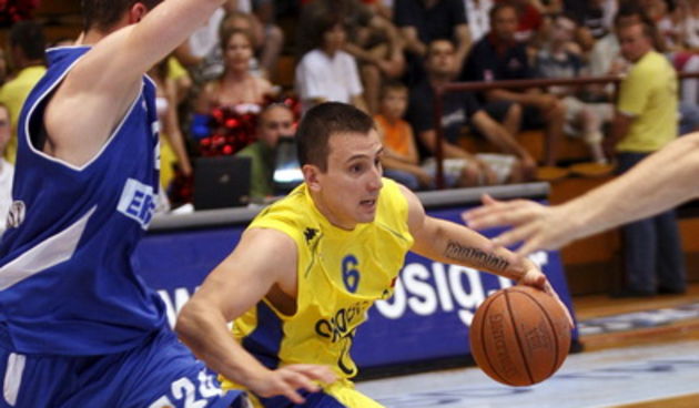 Zagreb, 230509.
Dvorana Trnsko.
Kosarkaska utakmica A-1 lige izmedju Zagreba i Zadra..
Na slici: Petar Babic.
Foto: Goran Mehkek / CROPIX