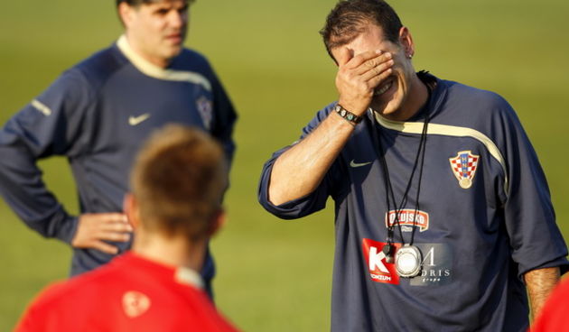 Rovinj, 051009.
Stadion NK Rovinj.
Pripreme nogometne reprezentacije za kvalifikacijski susret za SP 2010 u Juznoj Africi sa Kazahstanom. 
Na fotografiji: Slaven Bilic izbornik nogometne reprezentacije.
Foto: Ronald Gorsic / CROPIX