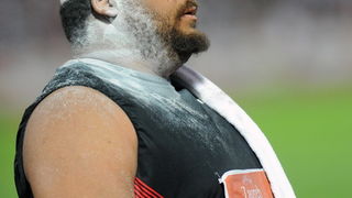 Zagreb, 130911.
IAAF World Challenge Zagreb 2011, 
61. memorijal Borisa Hanzekovica na atletskom stadionu Mladost na Savi.
Na slici: Hoffa Reese, bacanje kugle.
Foto: Srdjan Vrancic / CROPIX