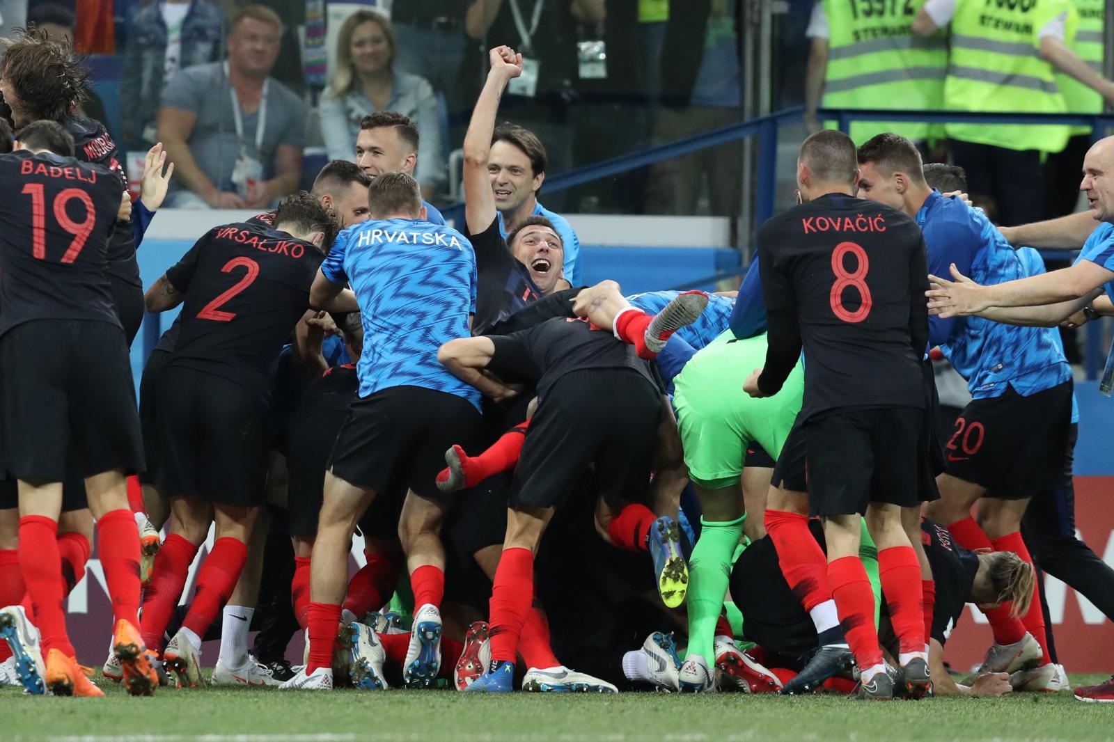 Nižnji Novgorod, Rusija – Svjetsko nogometno prvenstvo 2018., osmina finala, Hrvatska – Danska 4-3 (1-1, 1-1).