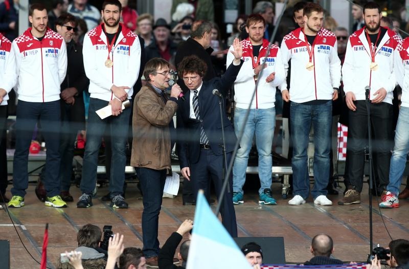 Brončani kauboji svečano dočekani na Trgu bana Josipa Jelačića. Foto: Goran Stanzl/PIXSELL