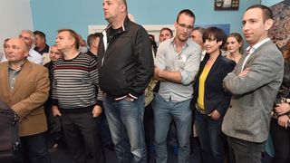 Zadar – Bozidar Kalmeta u stranackim prostorijama HDZ-a pratio rezultate izbora. Photo: Dino Stanin/PIXSELL