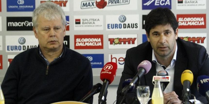 13.04.2015., Poljud, Split – Hajduk je na izvanrednoj konferenciji za medije potvrdio kako Stanko Poklepovic vise nije trener splitske momcadi. Na klupu Hajduka umjesto njega dolazi sportski direktor Goran Vucevic, koji ce na toj funkciji ostati do kraja