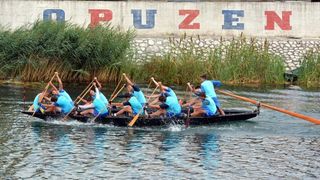 Opuzen: Utrke veslača za startne pozicije za 19. maraton lađa na Neretvi. Photo: Damir Špehar/PIXSELL
