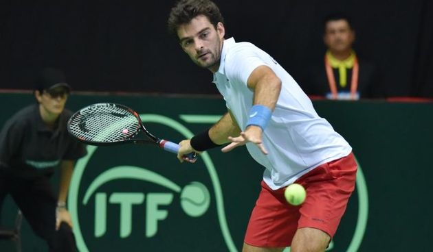Davis Cup, Marin Draganja (CRO) – Lucas Pouille (FRA). Photo: Hrvoje Jelavic/PIXSELL