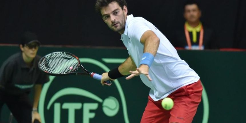 Davis Cup, Marin Draganja (CRO) – Lucas Pouille (FRA). Photo: Hrvoje Jelavic/PIXSELL