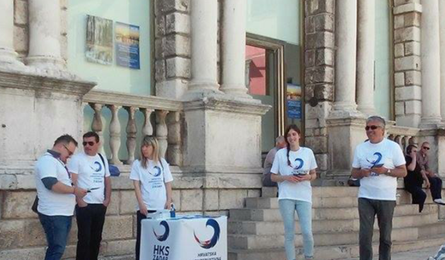 “Samo istina vodi do pravde, a pravda to trajnog mira”: Hrvatskaka konzervativna stranka u subotu dijelila letke na Narodnom trgu