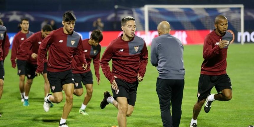 Zagreb – Maksimir, trening FC Sevilla uoci utakmice Lige prvaka sa GNK Dinamo. Samir Nasri. Photo: Dalibor Urukalovic/PIXSELL