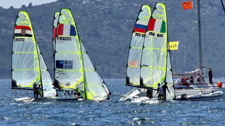 Jedrenje: SP klase 49er – drugi dan 8. svibnnja 2012, Foto: Leonard Kvarantan Jedrenje: SP klase 49er – drugi dan 8. svibnnja 2012, Foto: Leonard Kvarantan