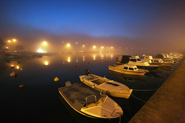Zadarska večer u magli 8. veljače (foto:Saša Čuka)