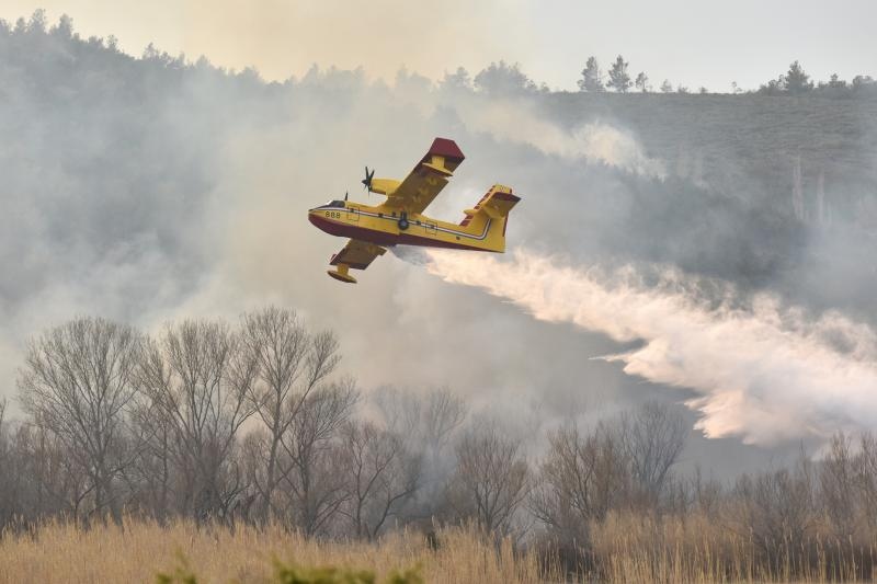 Veliki požar kod Ražanca uz vatrogasce gasili kanader i air tractor