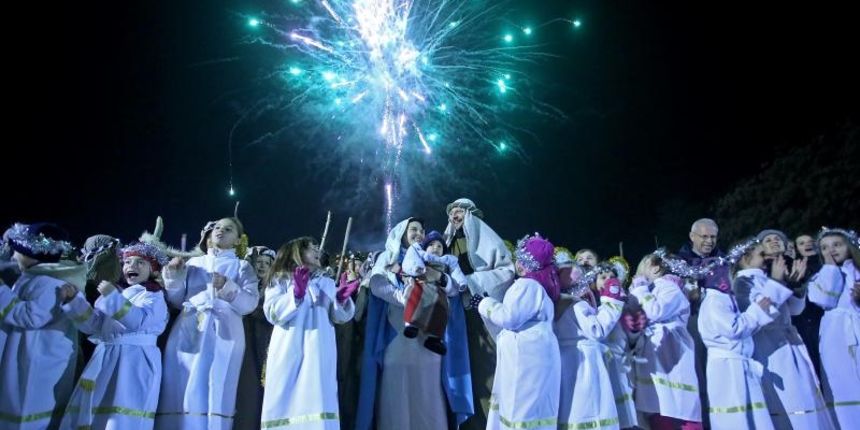 Zagreb – Zupa bl. Ivana Merza u sklopu zivih jaslica na krizanju Zagrebacke avenije i Zagrebacke ulice organizirala je “Rodjenje Bozica u Spanskom”, scenski prikaz Isusova rodjenja. Photo: Igor Kralj/PIXSELL
