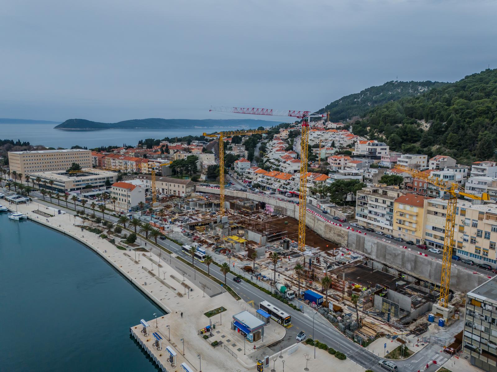 Split: Pogled iz zraka na mjesto gdje je bio hotel Marjan