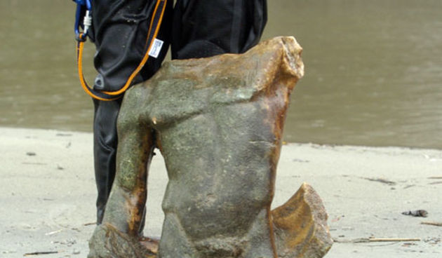 Skulptura izvađena iz Drave (Foto:tportal.hr)