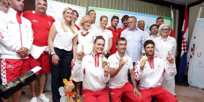 Hrvatski olimpijci svečano dočekani na Plesu. Sandra Perković, Šime Fantela, Igor Marenić, Tonči Stipanović. Photo: Luak Sanzl/PPIXSELL