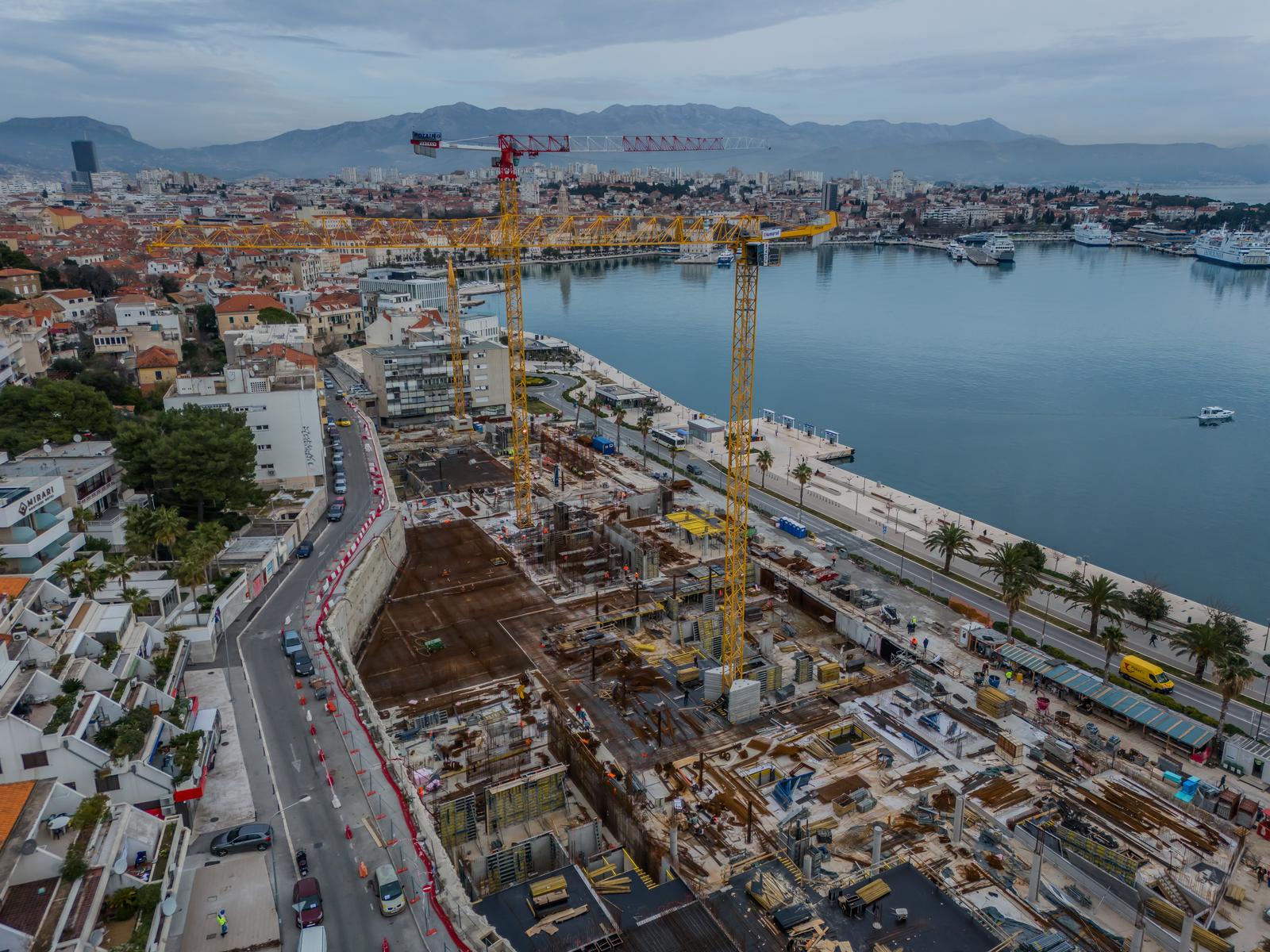 Split: Pogled iz zraka na mjesto gdje je bio hotel Marjan