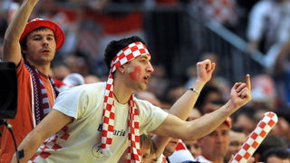 Graz, 210110.
EURO 2010 u rukometu. 
Trece kolo skupine A. Utakmica Hrvatska – Rusija.
Na fotografiji: navijaci.
Foto: Damir Krajac / CROPIX