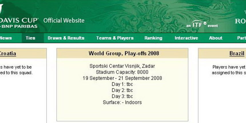 Davis kup: Hrvatska-Brazil 19.-21.9.2008. Davis kup: Hrvatska-Brazil 19.-21.9.2008.