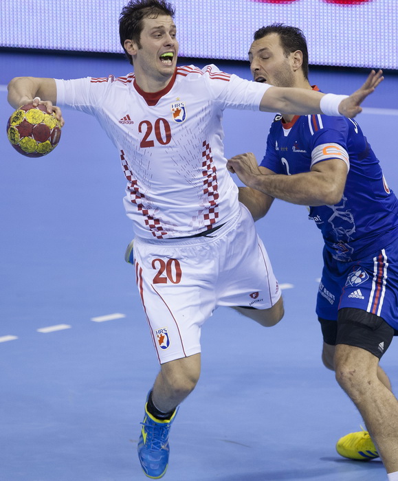 Zaragoza, Spanjolska, 230113.
Gradska dvorana Principe Felipe.
Svjetsko prvenstvo u rukometu za muskarce Spanjolska 2013.
Utakmica cetvrtfinala izmedju reprezentacija Hrvatske i Francuske.
Na fotografiji: Damir Bicanic.
Foto: Ante Cizmic / CROPIX Zaragoza, Spanjolska, 230113.
Gradska dvorana Principe Felipe.
Svjetsko prvenstvo u rukometu za muskarce Spanjolska 2013.
Utakmica cetvrtfinala izmedju reprezentacija Hrvatske i Francuske.
Na fotografiji: Damir Bicanic.
Foto: Ante Cizmic / CROPIX