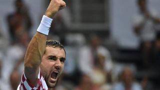 Polufinale Davis Cupa, Hrvatska – Francuska, 2. meč, Marin Čilić – Lucas Pouille. Photo: Hrvoje Jelavić/PIXSELL Polufinale Davis Cupa, Hrvatska – Francuska, 2. meč, Marin Čilić – Lucas Pouille. Photo: Hrvoje Jelavić/PIXSELL