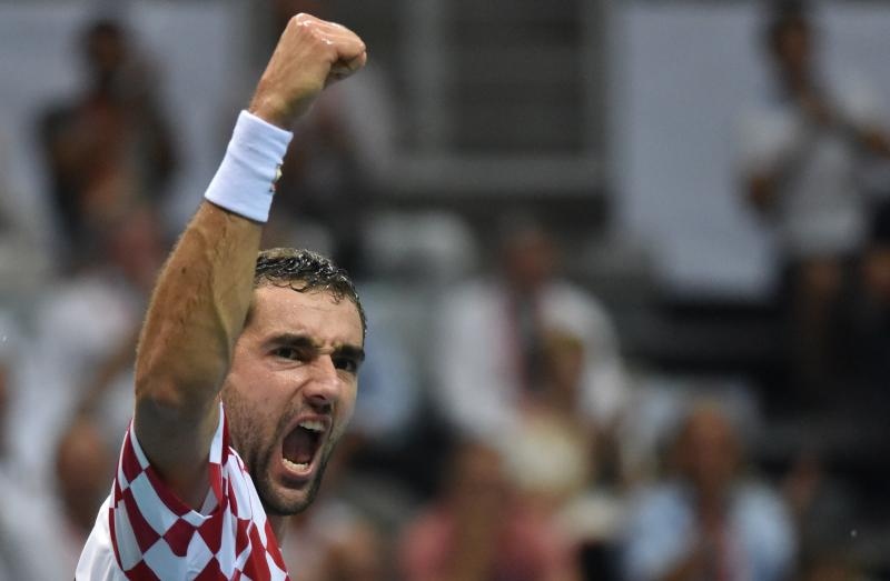 Polufinale Davis Cupa, Hrvatska – Francuska, 2. meč, Marin Čilić – Lucas Pouille. Photo: Hrvoje Jelavić/PIXSELL Polufinale Davis Cupa, Hrvatska – Francuska, 2. meč, Marin Čilić – Lucas Pouille. Photo: Hrvoje Jelavić/PIXSELL