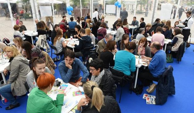 Na Trgu Europe odrzana je priredba Europski dan jezika. Photo: Davor Visnjic/PIXSELL