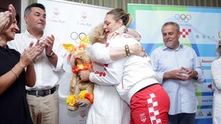 Hrvatski olimpijci svečano dočekani na Plesu. Sandra Perković, Šime Fantela, Igor Marenić, Tonči Stipanović. Photo: Luak Sanzl/PPIXSELL Hrvatski olimpijci svečano dočekani na Plesu. Sandra Perković, Šime Fantela, Igor Marenić, Tonči Stipanović. Photo: Luak Sanzl/PPIXSELL