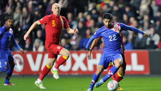 Swansea (Wales), 260313.
Stadion Liberty.
Kvalifikacijska utakmica za Svjetsko prvenstvo u Brazilu 2014. godine, izmedju reprezentacija Walesa i Hrvatske.
Na fotografiji: Eduardo Da Silva.
Foto: Boris Kovacev / CROPIX Swansea (Wales), 260313.
Stadion Liberty.
Kvalifikacijska utakmica za Svjetsko prvenstvo u Brazilu 2014. godine, izmedju reprezentacija Walesa i Hrvatske.
Na fotografiji: Eduardo Da Silva.
Foto: Boris Kovacev / CROPIX