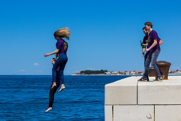 Ludijada maturanata na zadarskoj rivi 17. svibnja 2016. Foto: Bojan Bogdanić