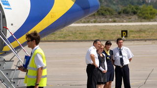 Dubrovnik, 210809.
Danas je u Dubrovnik s delegacijom Sarajevo Film Festivala stigla glumica Gillian Anderson, kao gost Dubrovnik Film Meetinga.
Docekale su je predstavnice Jadranskih luksuznih hotela u cijim ce objektima i boraviti.
Foto: Zeljko Tutnjevi