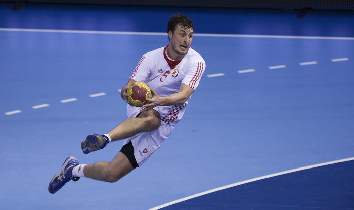 Zaragoza, Spanjolska, 230113.
Gradska dvorana Principe Felipe.
Svjetsko prvenstvo u rukometu za muskarce Spanjolska 2013.
Utakmica cetvrtfinala izmedju reprezentacija Hrvatske i Francuske.
Na fotografiji: Domagoj Duvnjak.
Foto: Ante Cizmic / CROPIX Zaragoza, Spanjolska, 230113.
Gradska dvorana Principe Felipe.
Svjetsko prvenstvo u rukometu za muskarce Spanjolska 2013.
Utakmica cetvrtfinala izmedju reprezentacija Hrvatske i Francuske.
Na fotografiji: Domagoj Duvnjak.
Foto: Ante Cizmic / CROPIX