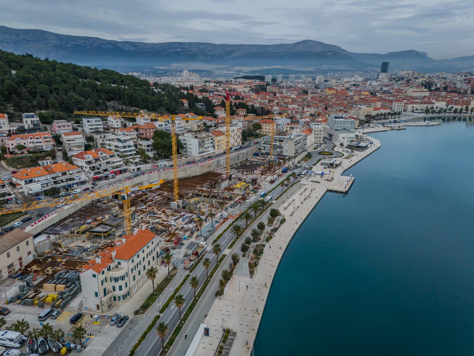 Split: Pogled iz zraka na mjesto gdje je bio hotel Marjan