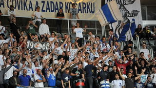 Zadar, 260513.
Dvorana Kresimira Cosica. 
3. polufinalna utakmica prvenstva Hrvatske izmedju KK Zadar i KK Cedevita.
Na fotografiji: navijaci.
Foto: Luka Gerlanc / CROPIX